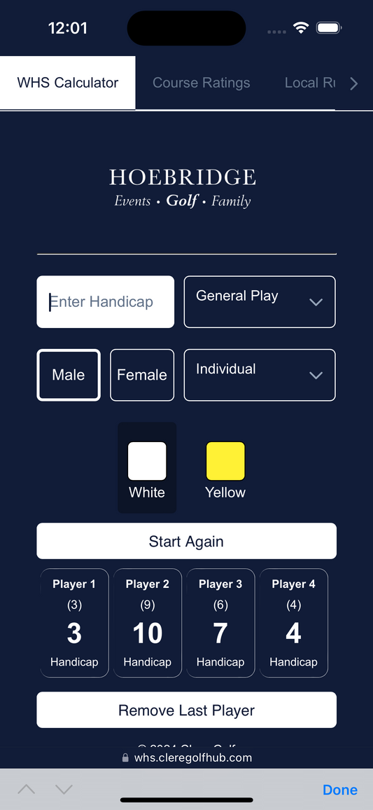 WHS Calculator Hoebridge